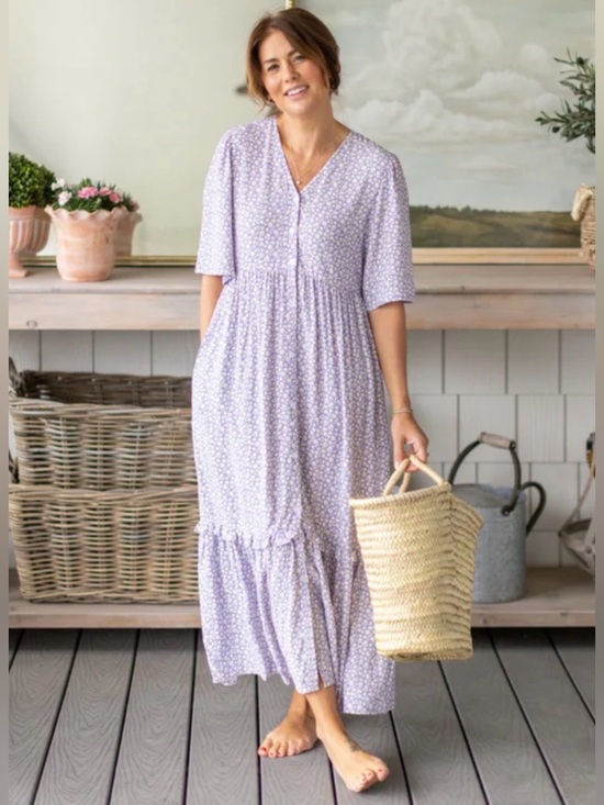 Smash + Tess Dresses & Skirts - Smash+Tess x Jillian Harris Garden Party Maxi Dress Lavender Floral M Prairie